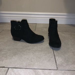 Black zip up booties